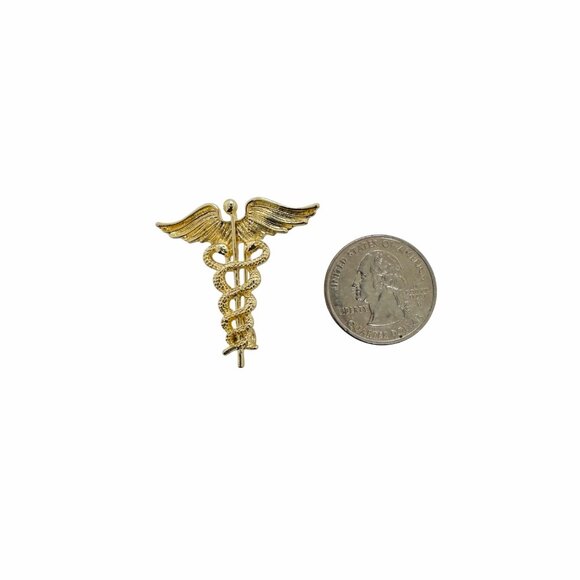 ✨Staff of Hermes Caduceus Medical Doctor Symbol of Medicine Snakes Wing Broch✨ - Picture 5 of 6